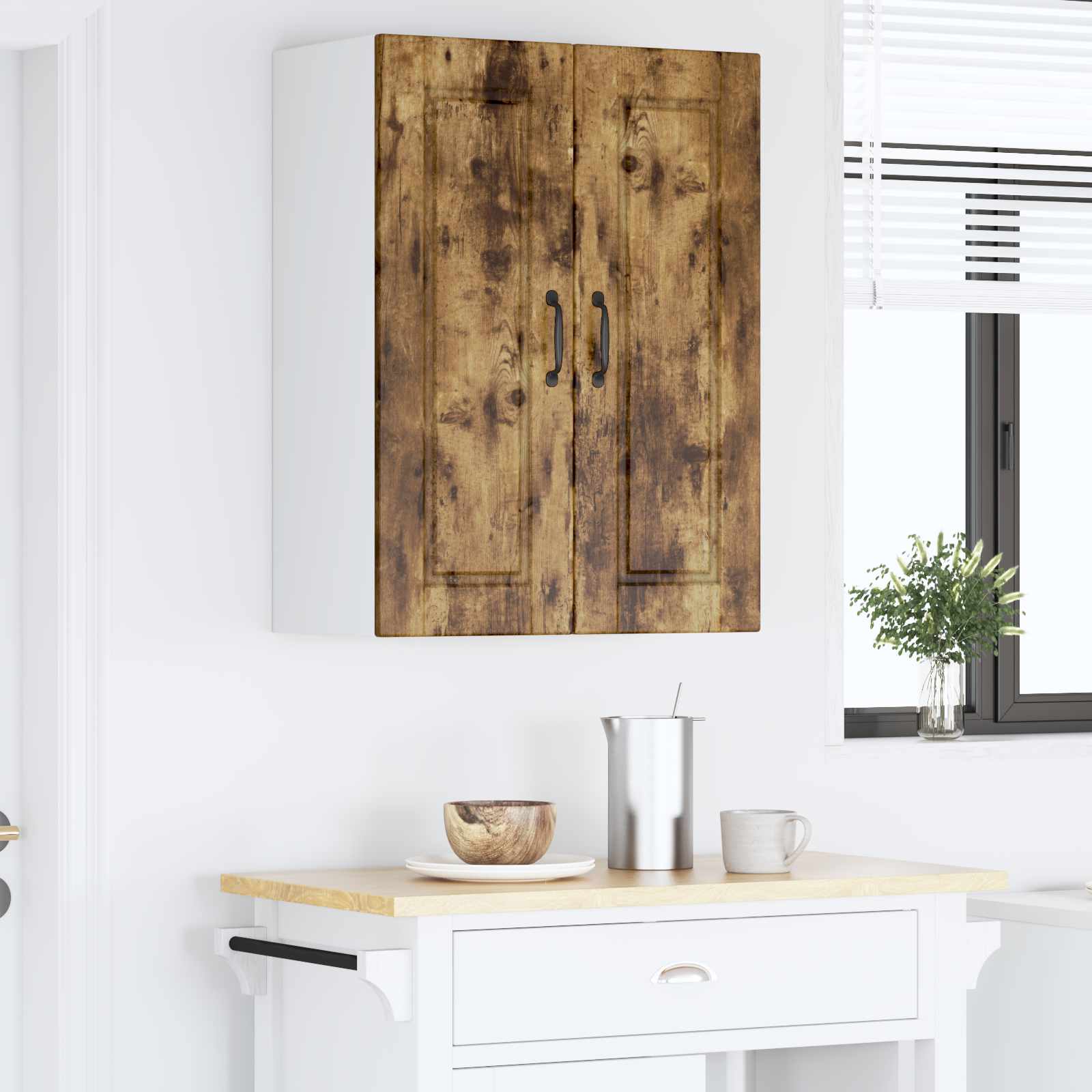 vidaXL Szafka ścienna PORTO Dąb wędzony 60 x 31 x 80 cm
