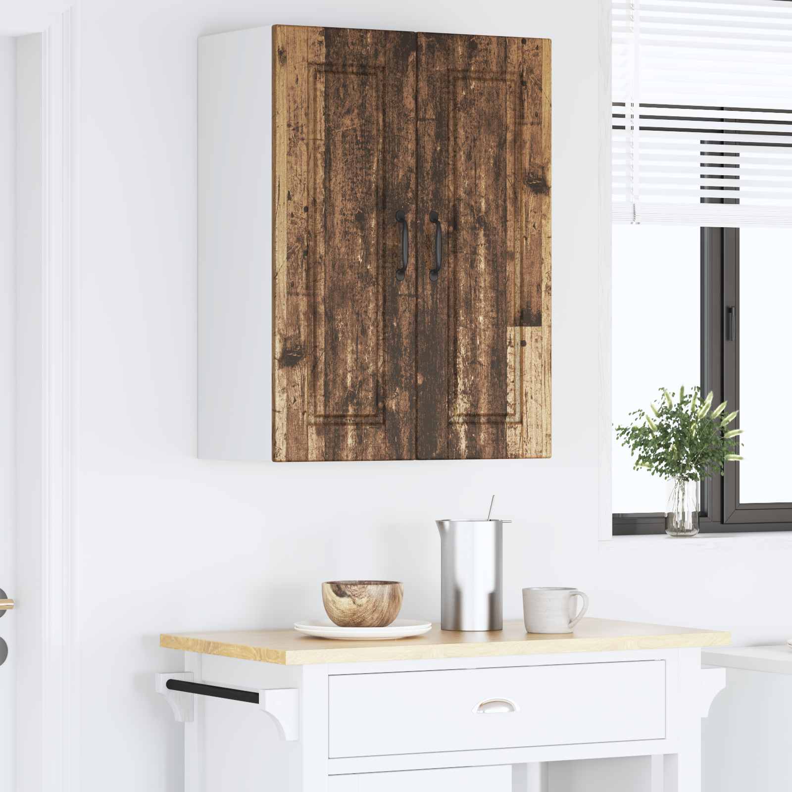 vidaXL Szafka ścienna PORTO Stare drewno 60 x 31 x 80 cm