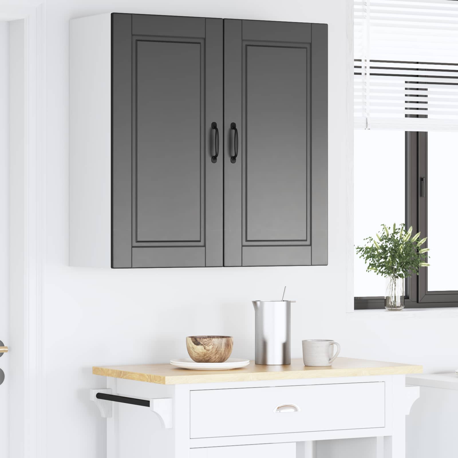 vidaXL Szafka ścienna PORTO Czarny 80 x 31 x 80 cm