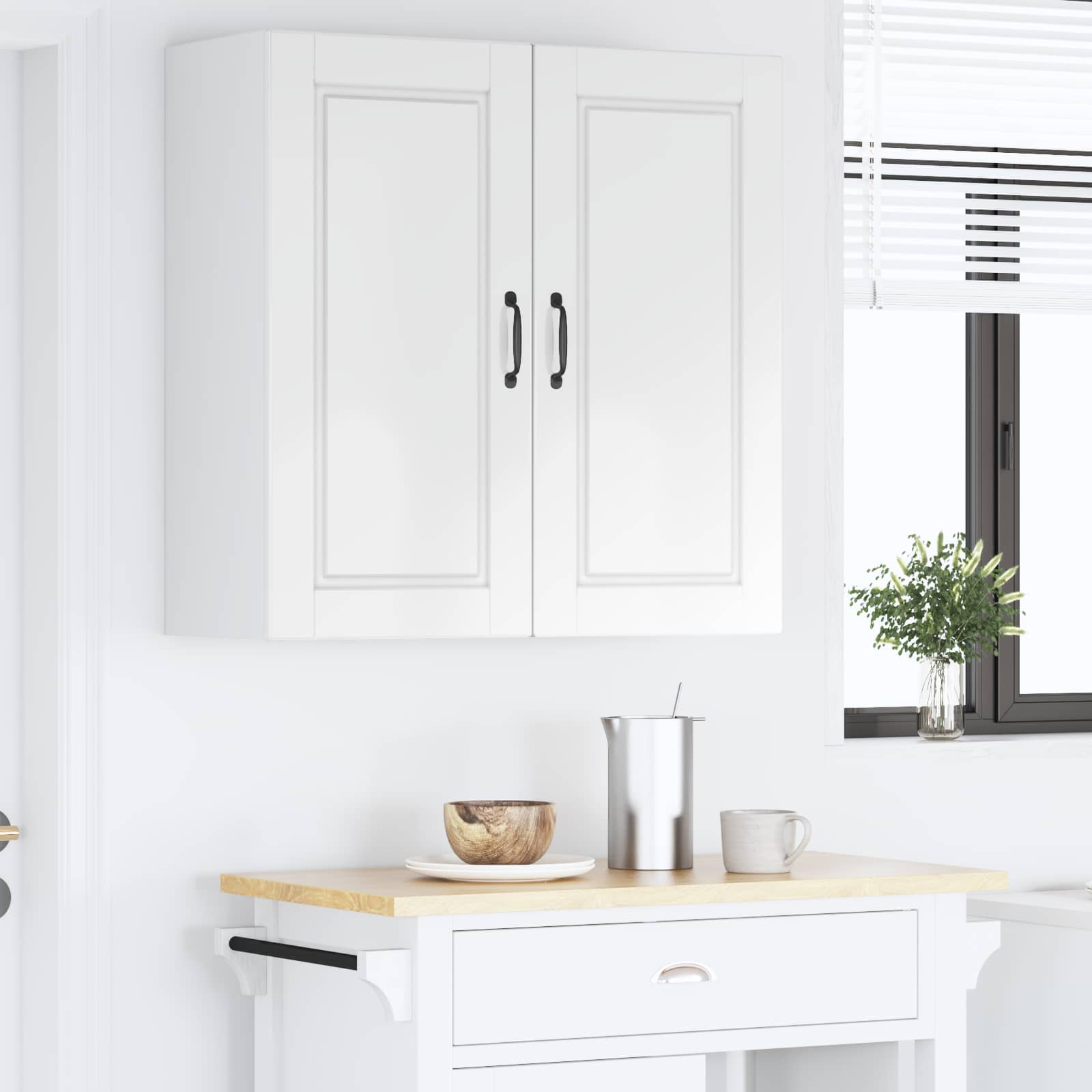 vidaXL Szafka ścienna PORTO Wysoki połysk biały 80 x 31 x 80 cm
