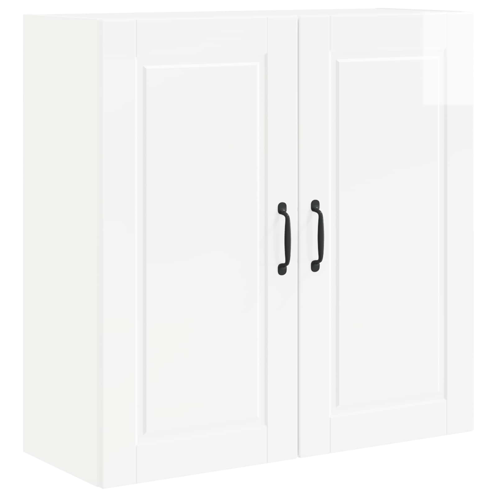 vidaXL Szafka ścienna PORTO Wysoki połysk biały 80 x 31 x 80 cm