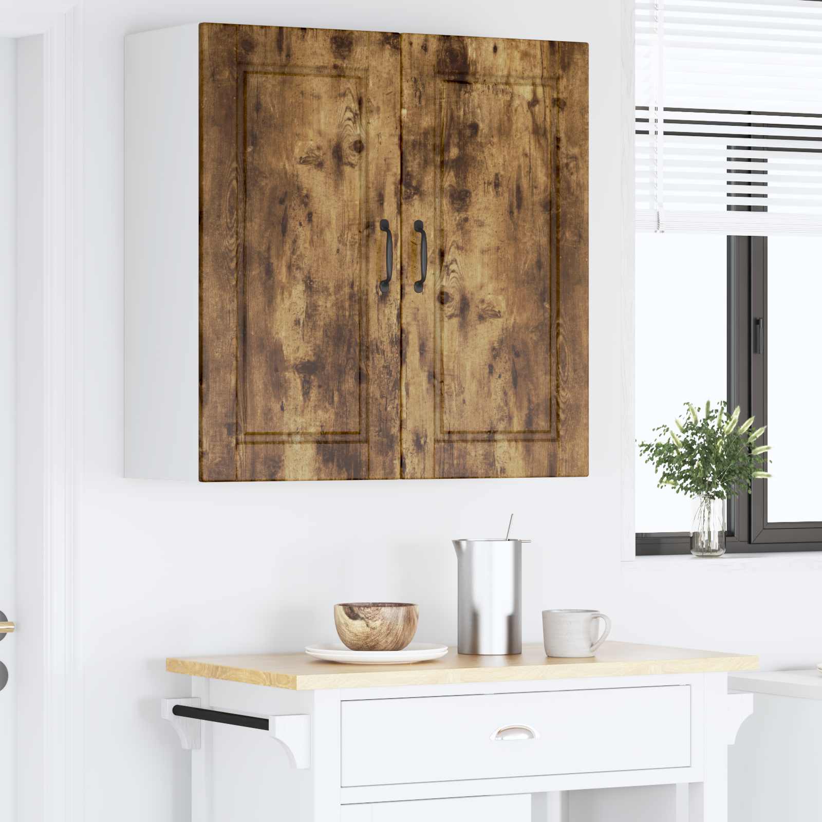 vidaXL Szafka ścienna PORTO Dąb wędzony 80 x 31 x 80 cm