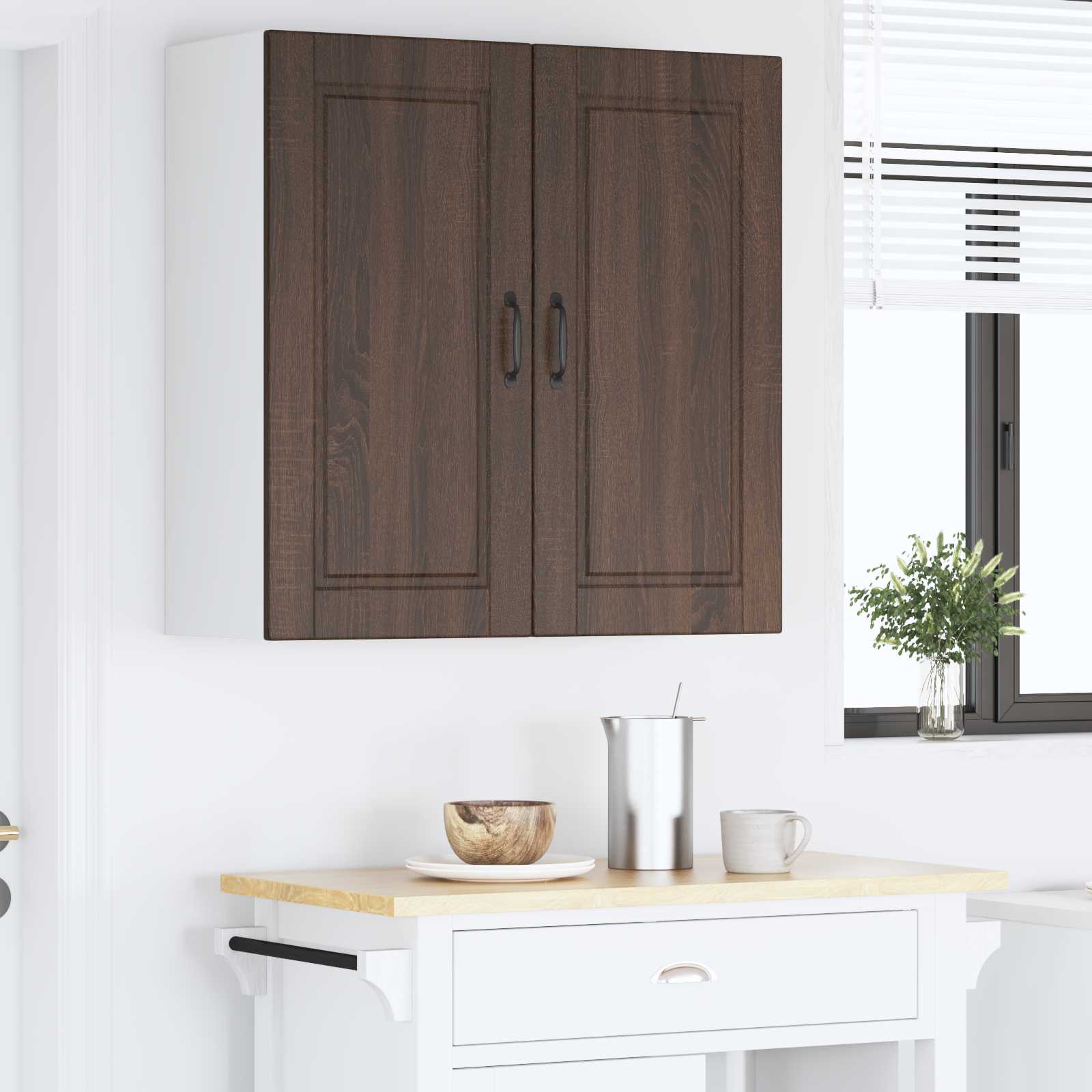 vidaXL Szafka ścienna PORTO Brązowy dąb 80 x 31 x 80 cm