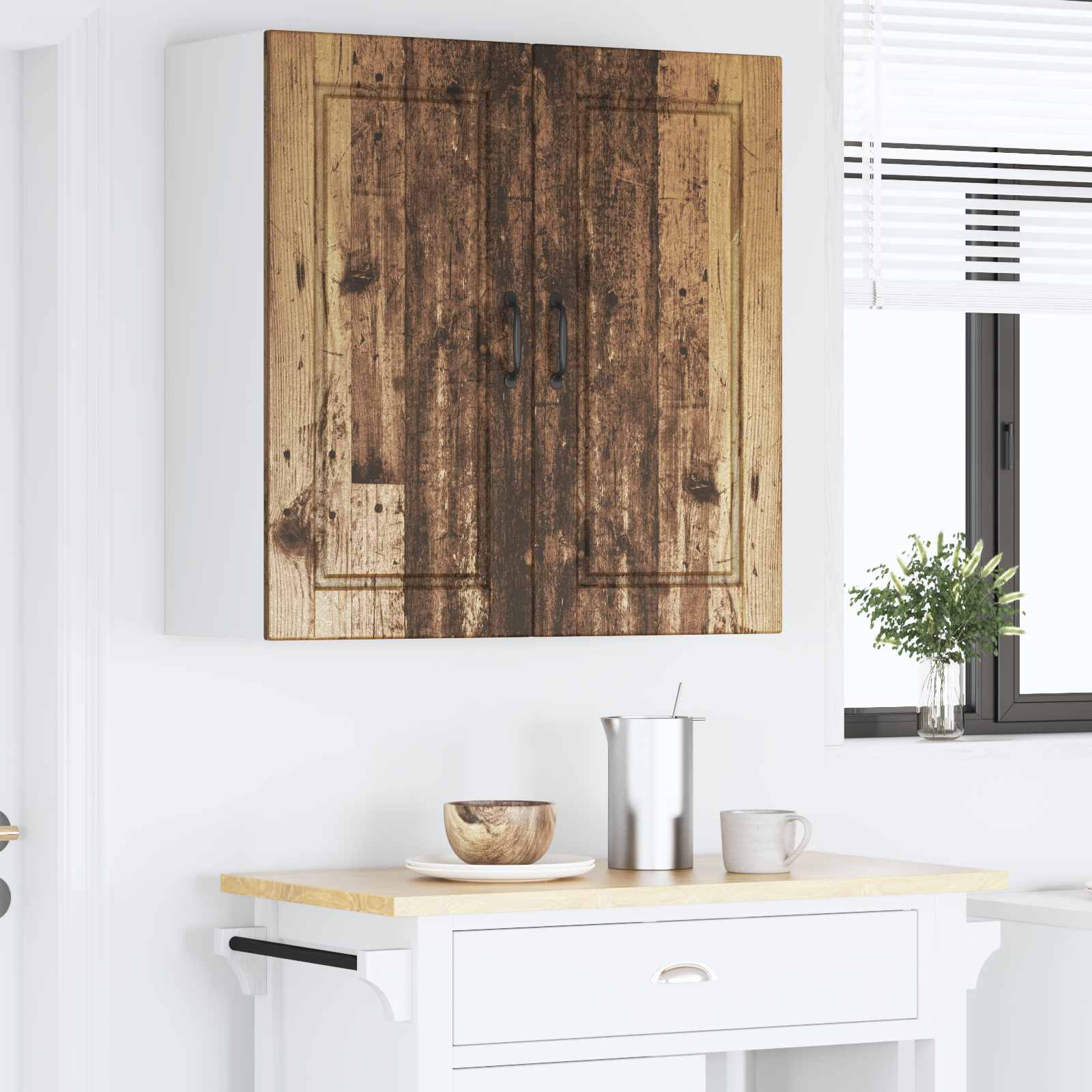 vidaXL Szafka ścienna PORTO Stare drewno 80 x 31 x 80 cm
