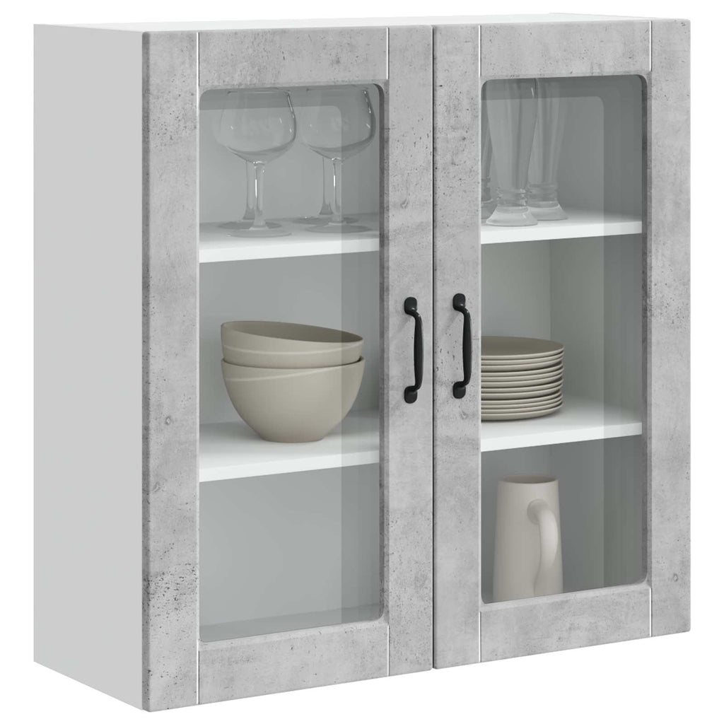 vidaXL Szafka szklana na ścianę PORTO Betonowy szary 80 x 31 x 80 cm