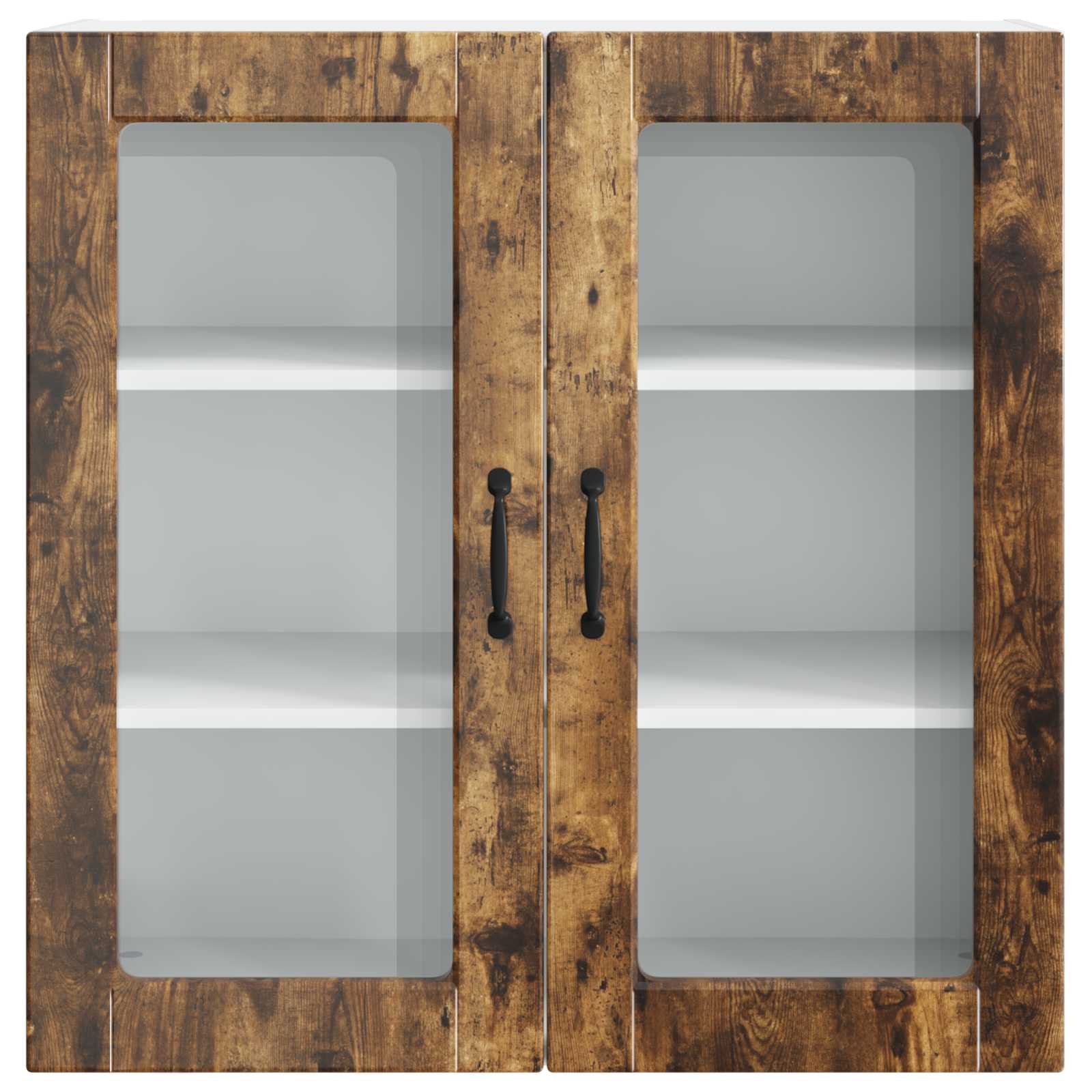 vidaXL Szafka szklana na ścianę PORTO Dąb wędzony 80 x 31 x 80 cm