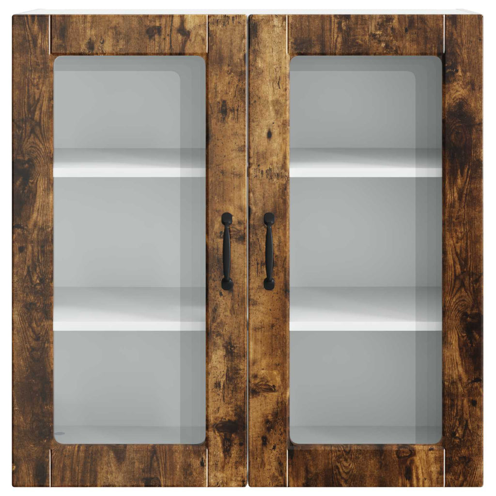vidaXL Szafka szklana na ścianę PORTO Dąb wędzony 80 x 31 x 80 cm