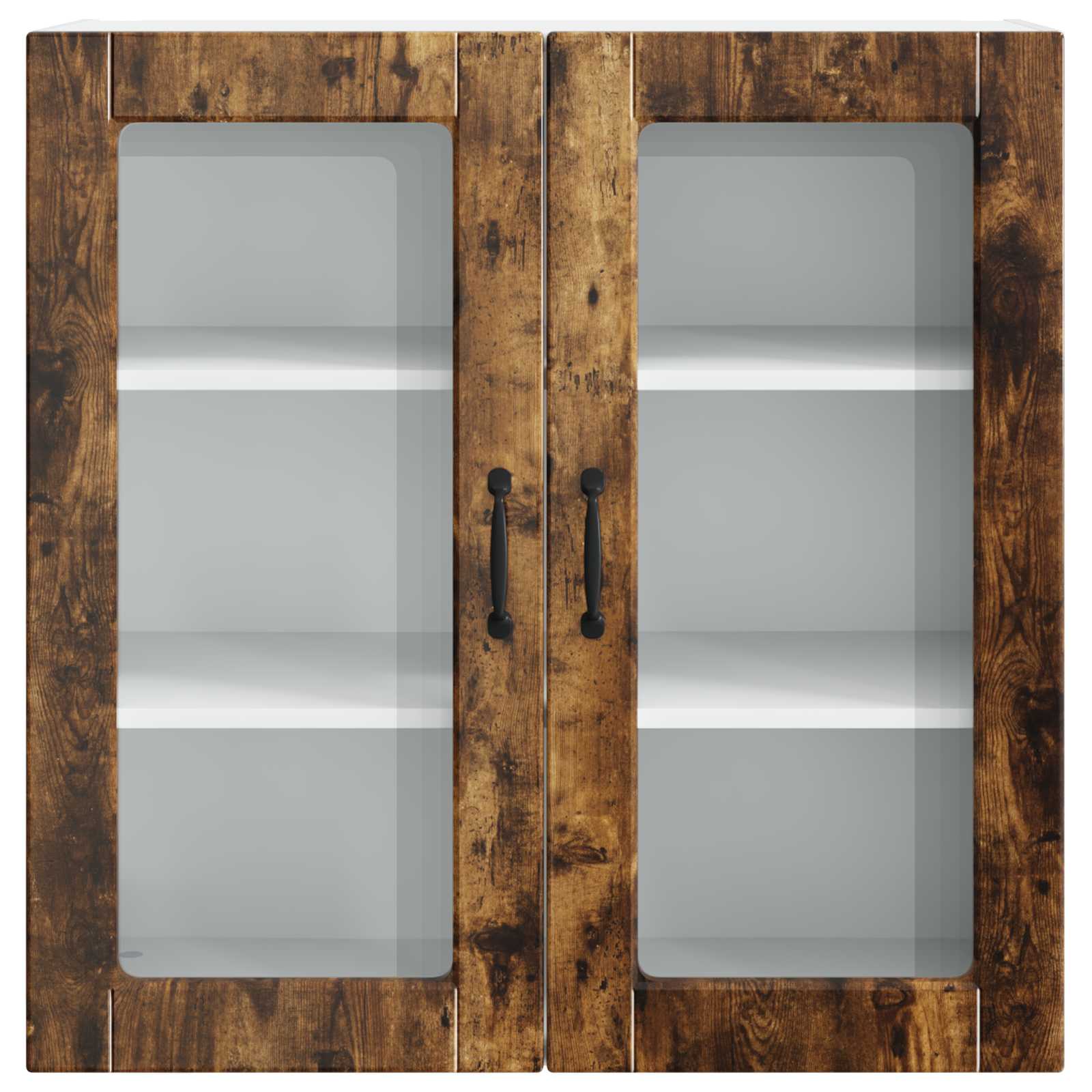 vidaXL Szafka szklana na ścianę PORTO Dąb wędzony 80 x 31 x 80 cm