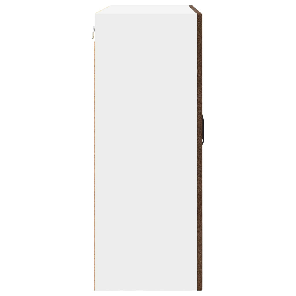 vidaXL Szafka szklana na ścianę PORTO Brązowy dąb 80 x 31 x 80 cm