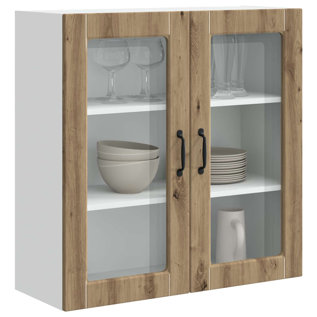 vidaXL Szafka szklana na ścianę PORTO Dąb rzemieślniczy
