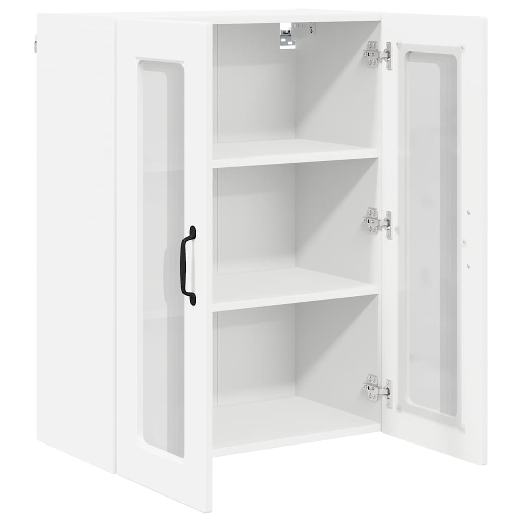 vidaXL Szafka szklana na ścianę PORTO Biały 60 x 31 x 80 cm