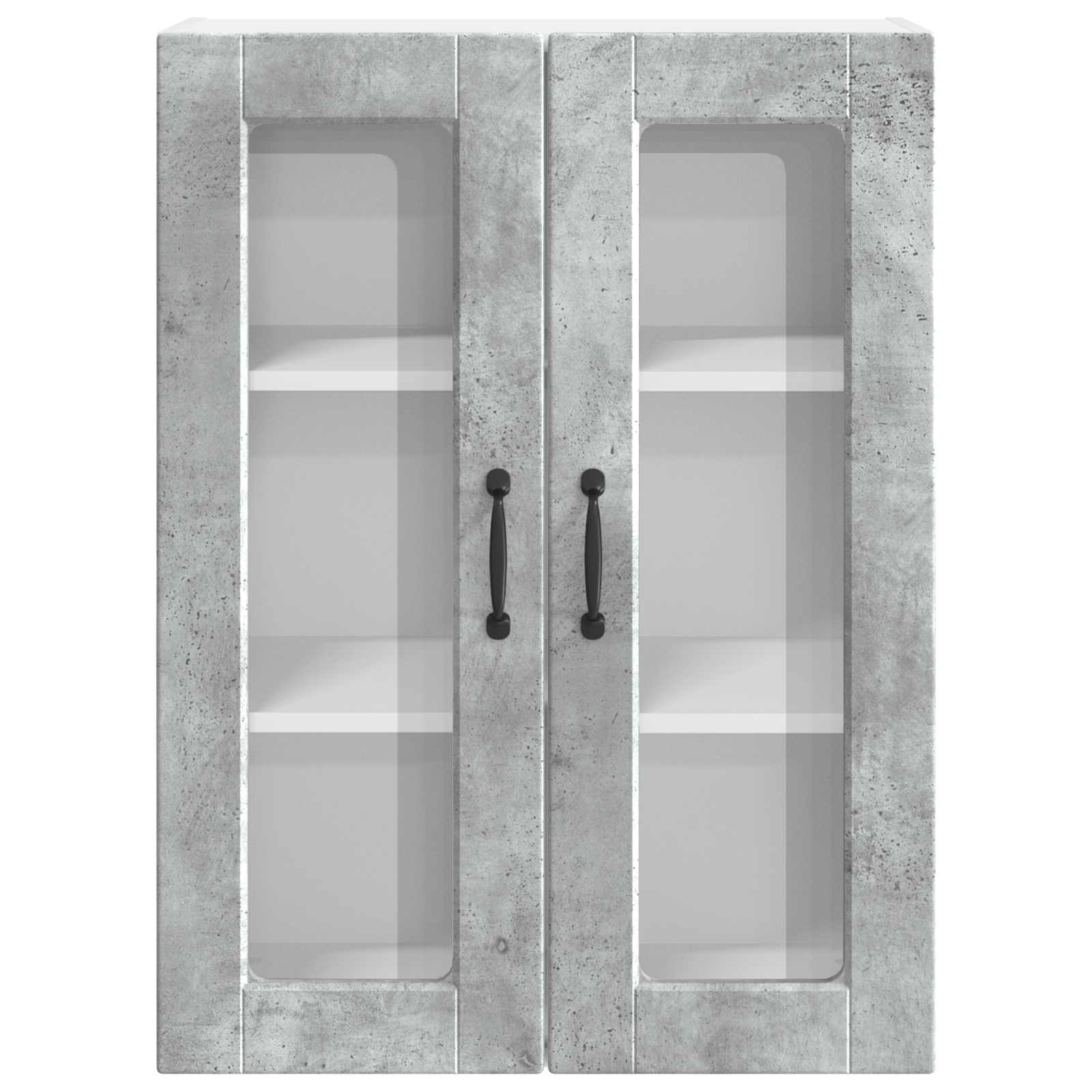 vidaXL Szafka szklana na ścianę PORTO Betonowy szary 60 x 31 x 80 cm