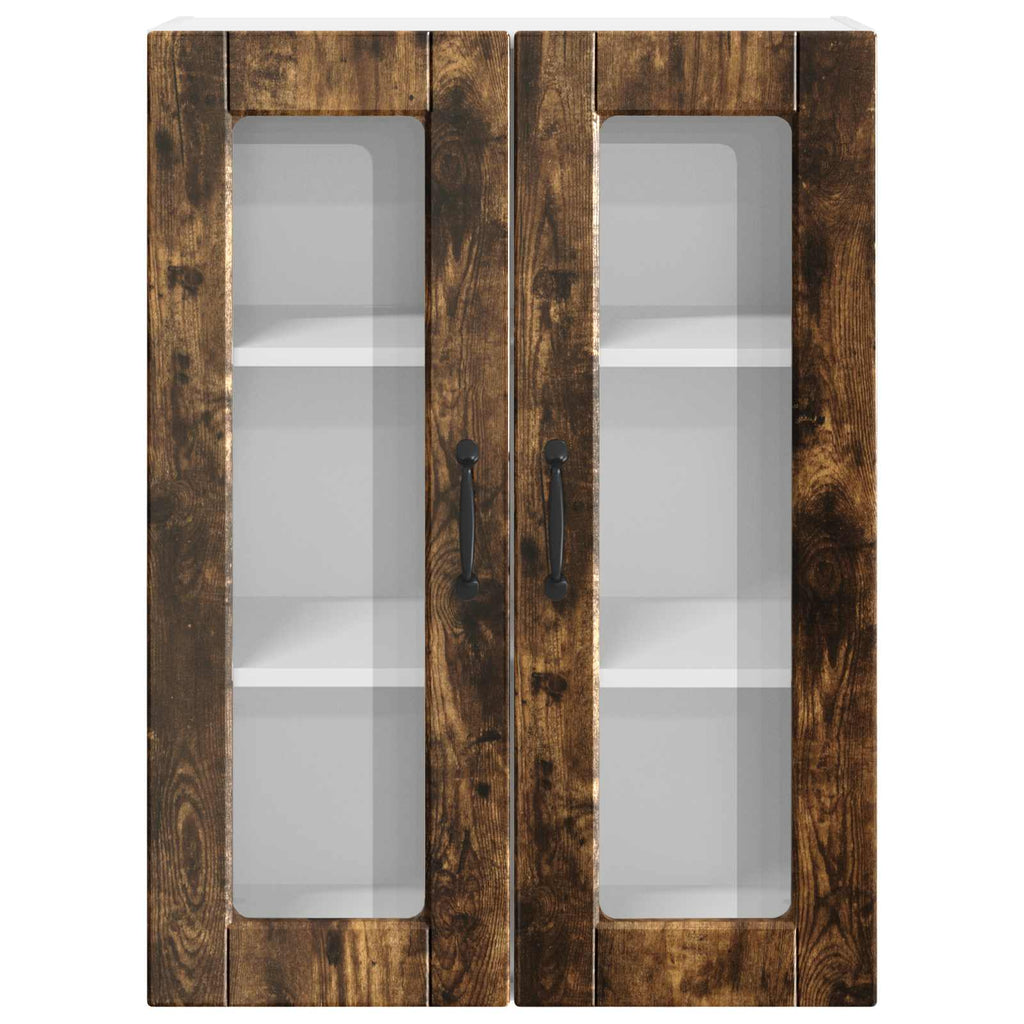 vidaXL Szafka szklana na ścianę PORTO Dąb wędzony 60 x 31 x 80 cm