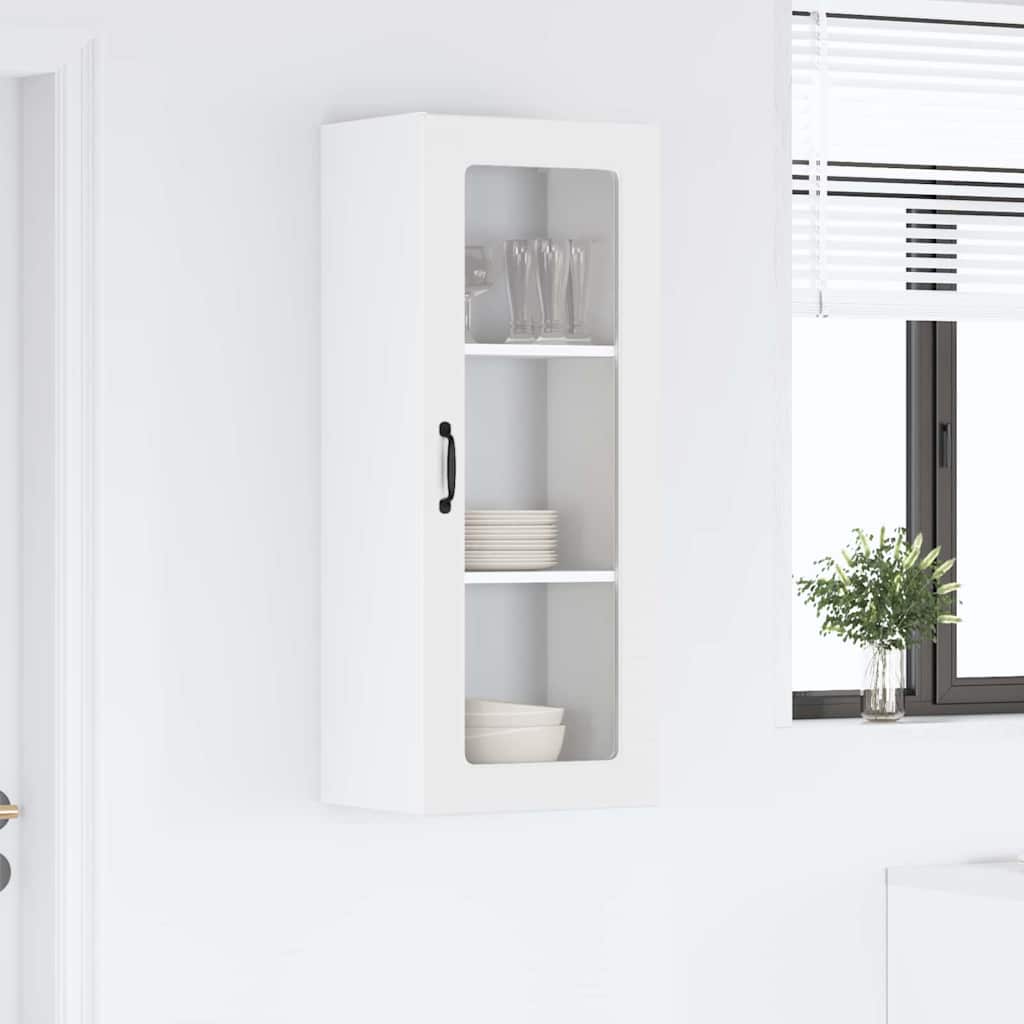 vidaXL Szafka szklana na ścianę PORTO Biały 40 x 31 x 100 cm