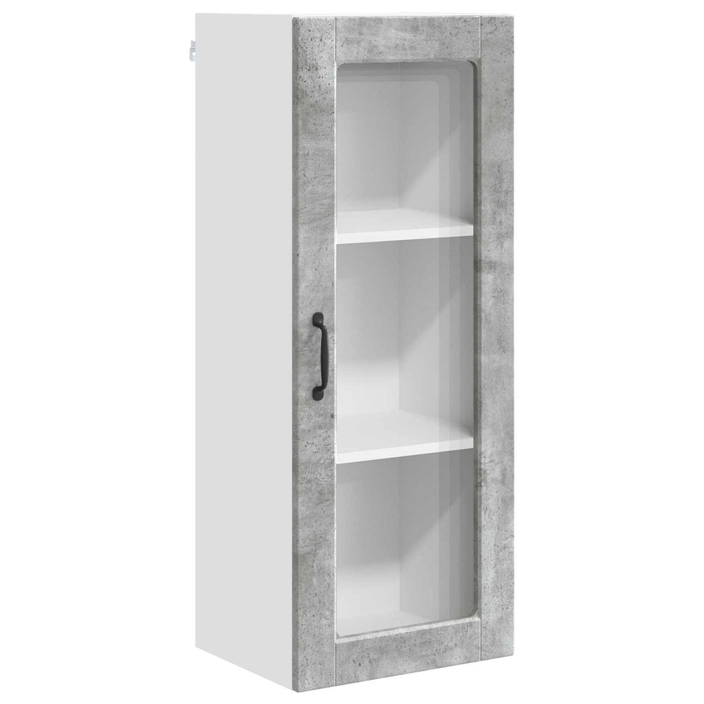 vidaXL Szafka szklana na ścianę PORTO Betonowy szary 40 x 31 x 100 cm