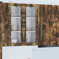 vidaXL Szafka szklana na ścianę PORTO Dąb wędzony 40 x 31 x 100 cm