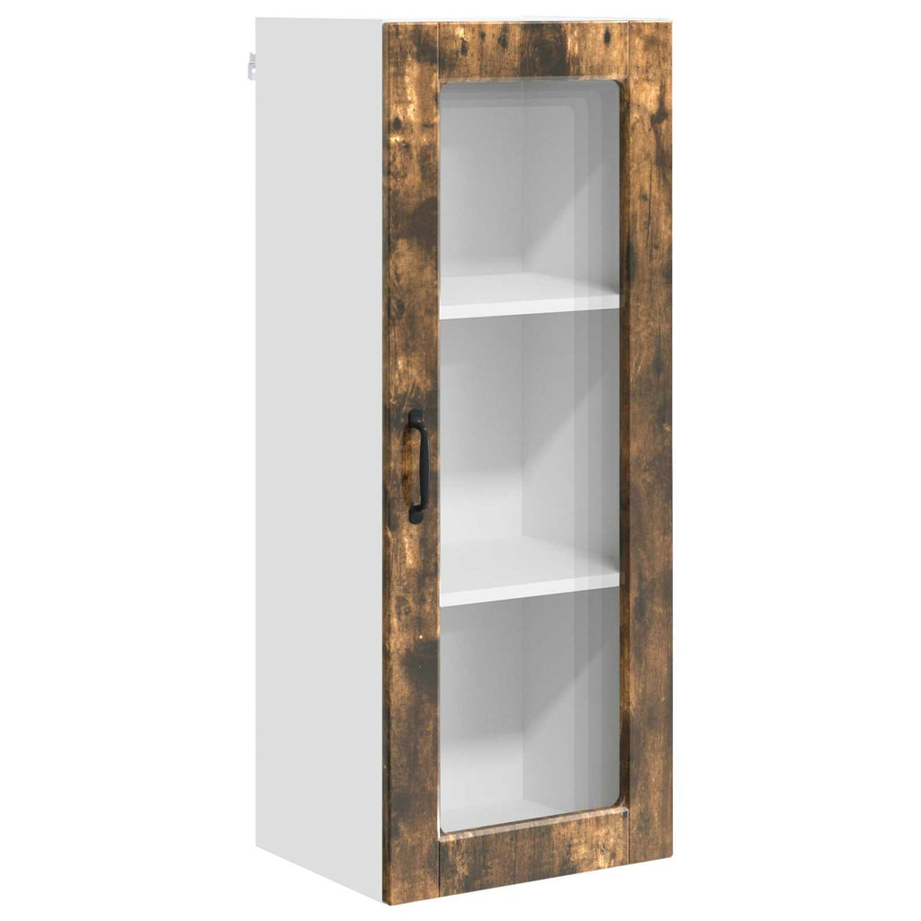 vidaXL Szafka szklana na ścianę PORTO Dąb wędzony 40 x 31 x 100 cm