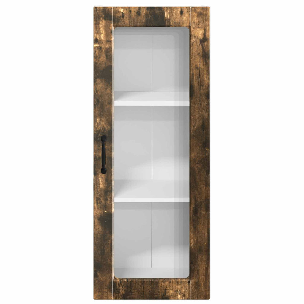 vidaXL Szafka szklana na ścianę PORTO Dąb wędzony 40 x 31 x 100 cm