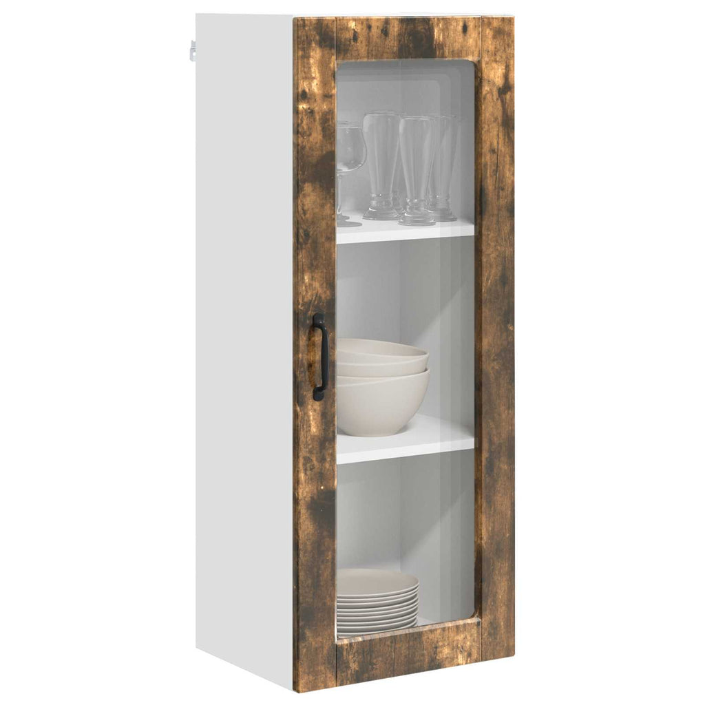 vidaXL Szafka szklana na ścianę PORTO Dąb wędzony 40 x 31 x 100 cm