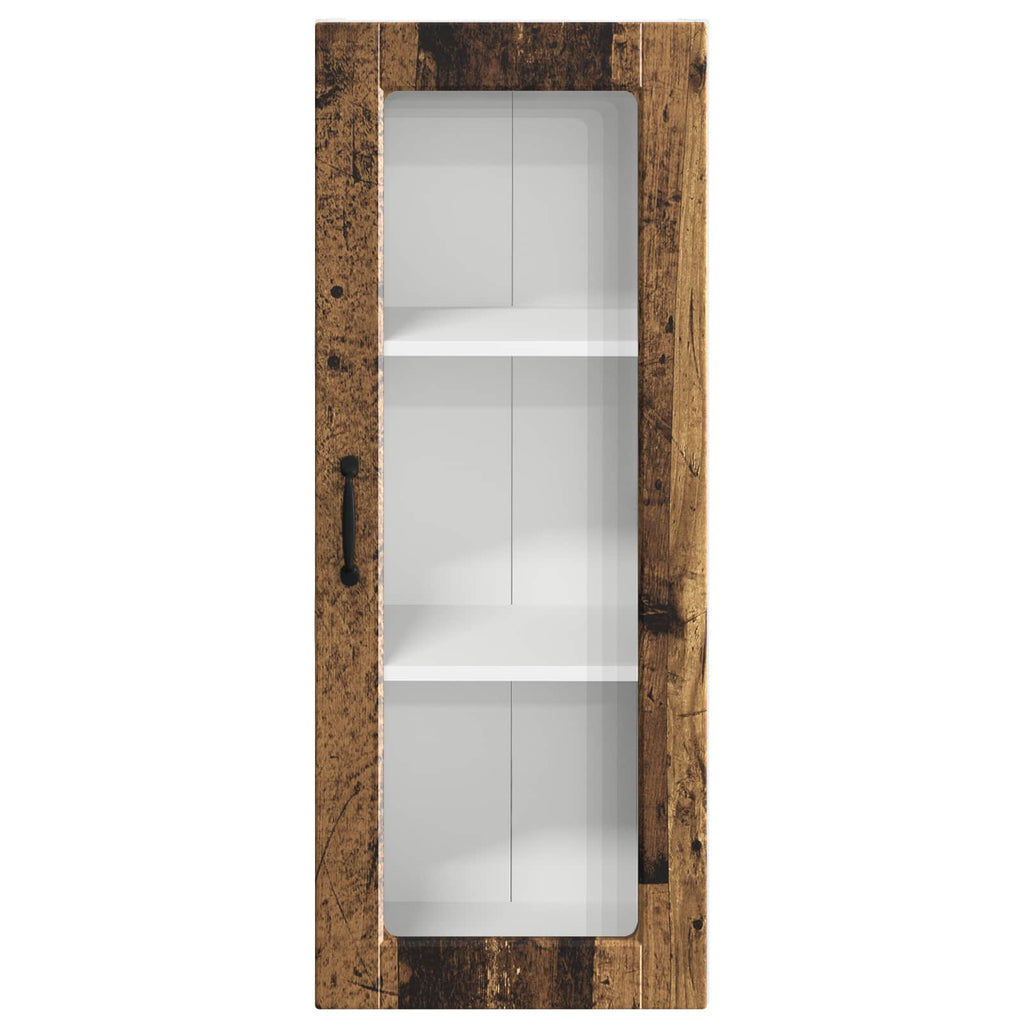 vidaXL Szafka szklana na ścianę PORTO Stare drewno 40 x 31 x 100 cm