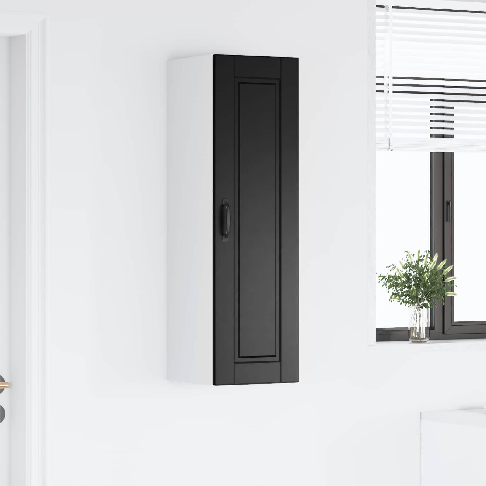 vidaXL Szafka ścienna PORTO Czarny 30 x 31 x 100 cm