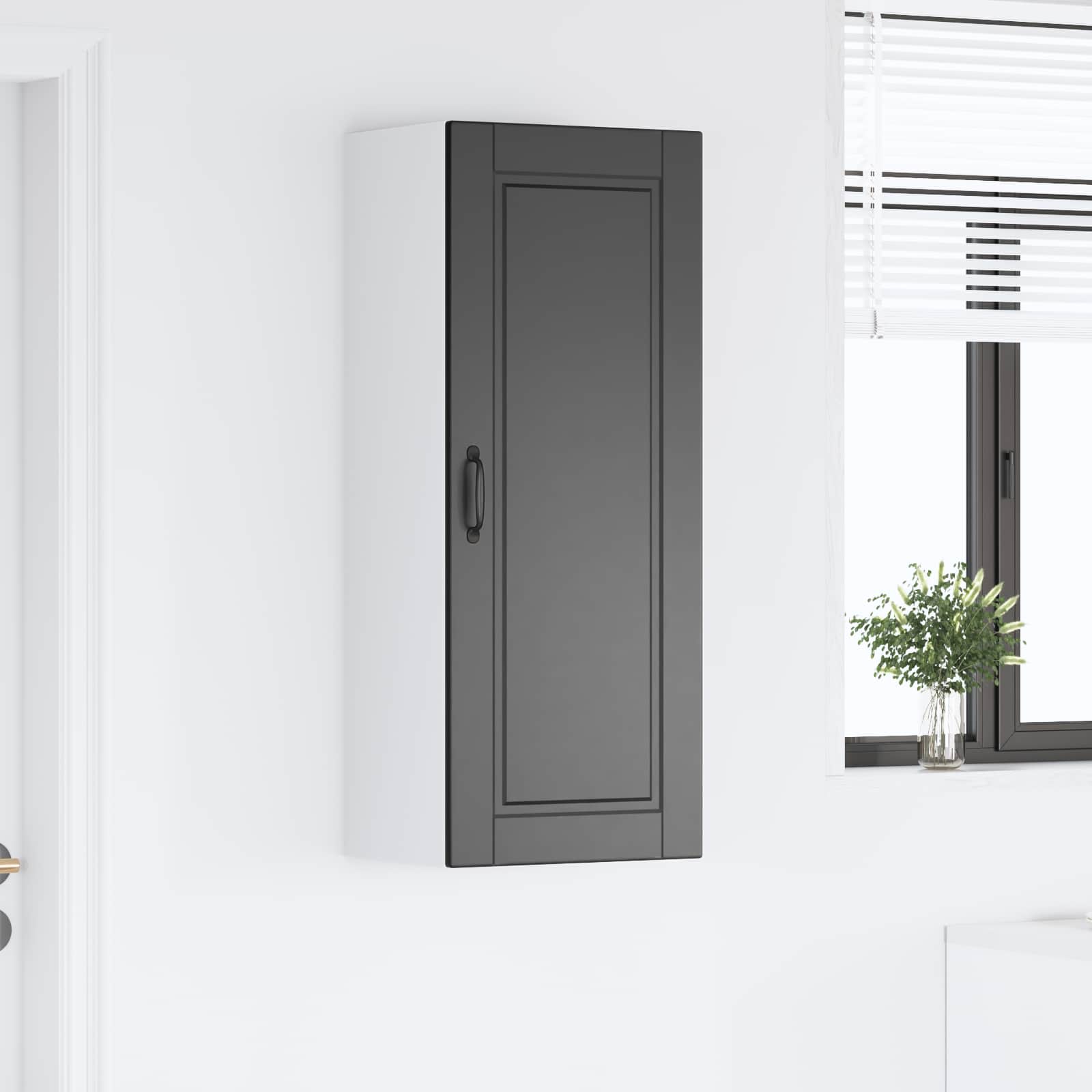 vidaXL Szafka ścienna PORTO Czarny 40 x 31 x 100 cm