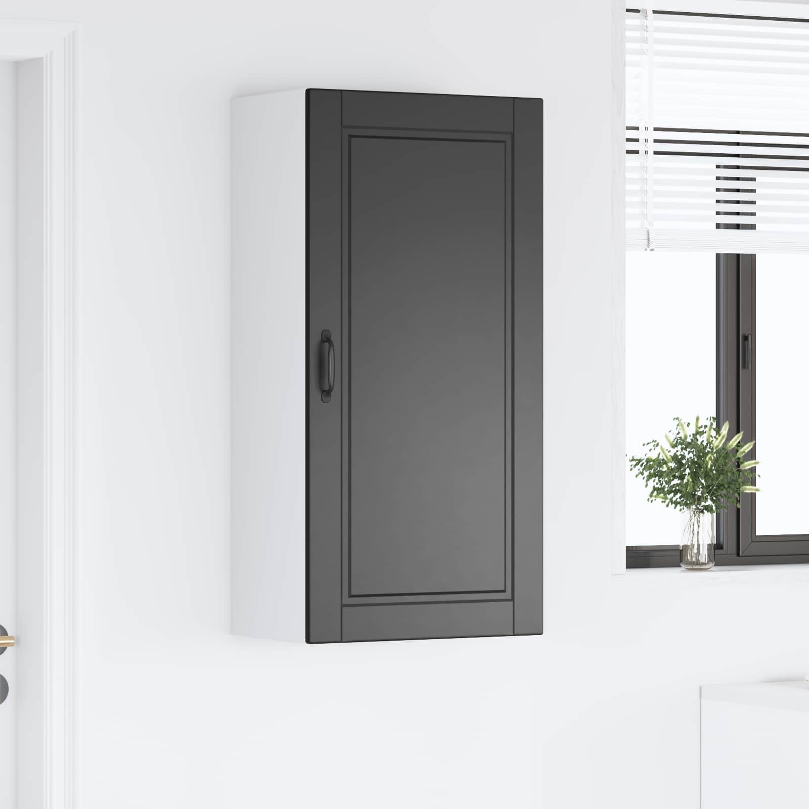 vidaXL Szafka ścienna PORTO Czarny 50 x 31 x 100 cm