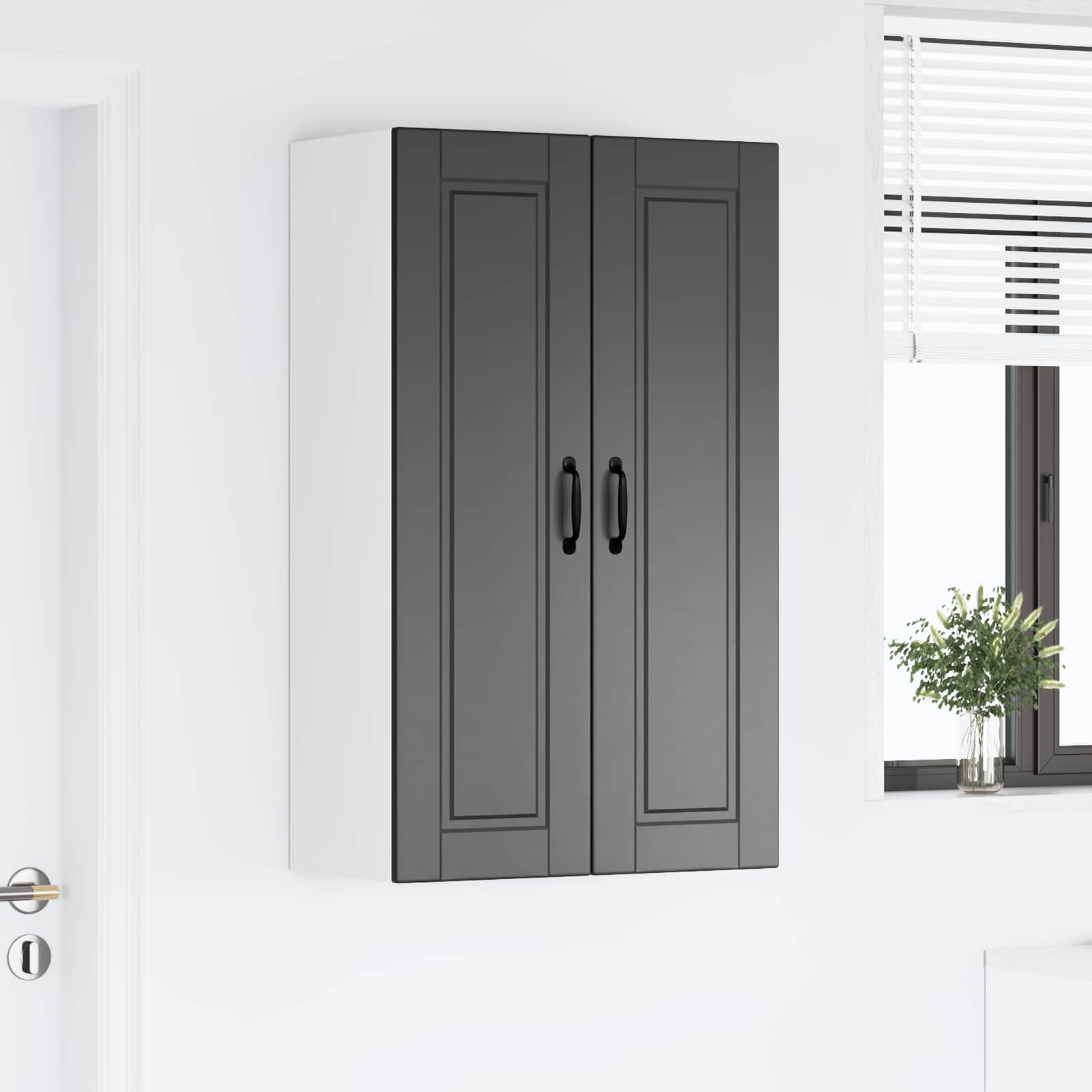 vidaXL Szafka ścienna PORTO Czarny 60 x 31 x 100 cm