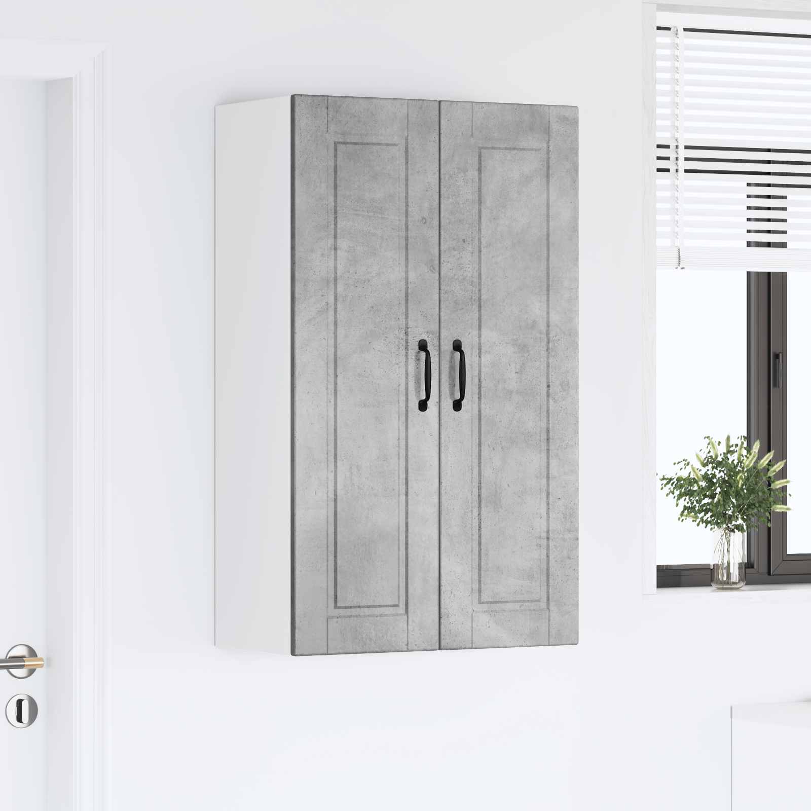 vidaXL Szafka ścienna PORTO Betonowy szary 60 x 31 x 100 cm