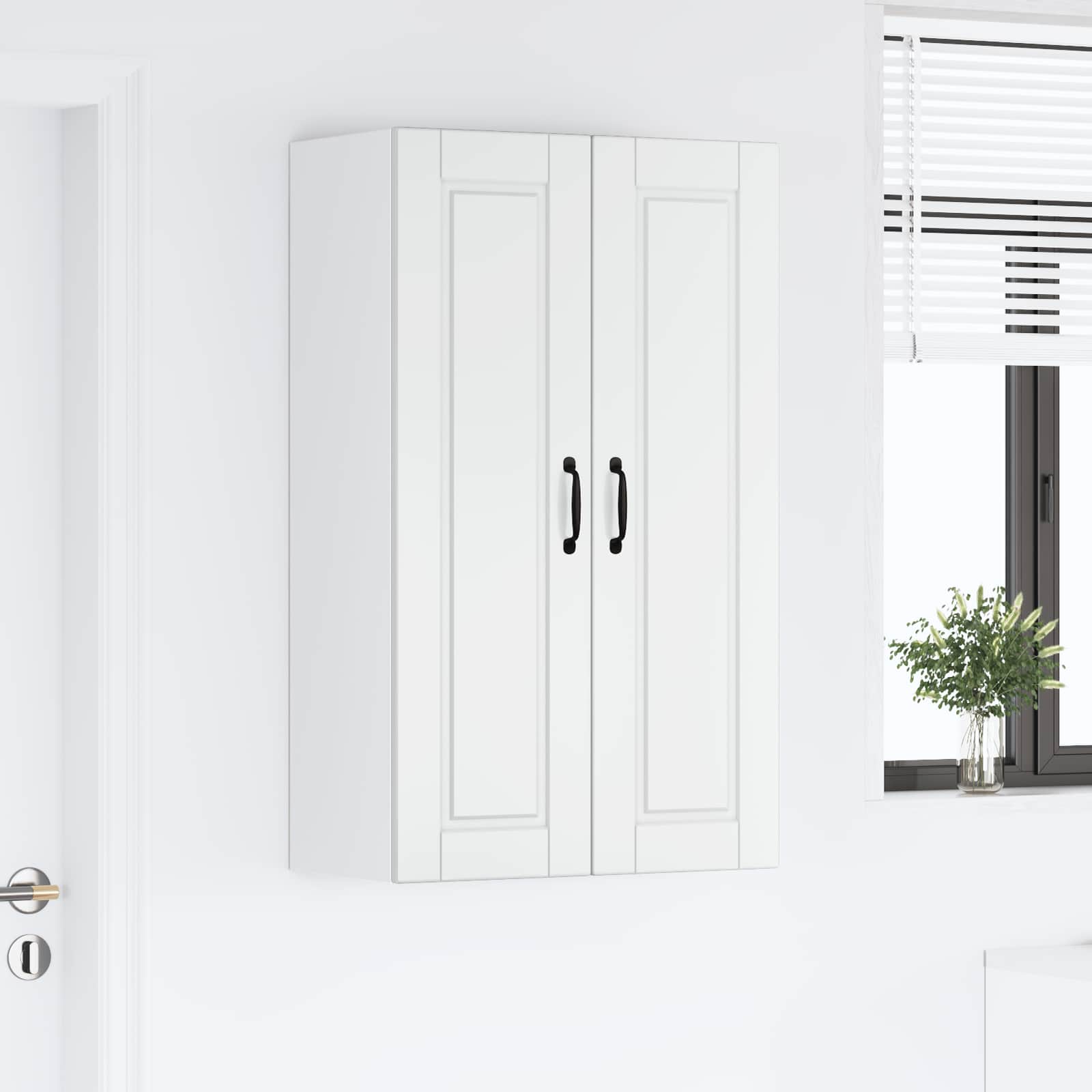 vidaXL Szafka ścienna PORTO Wysoki połysk biały 60 x 31 x 100 cm