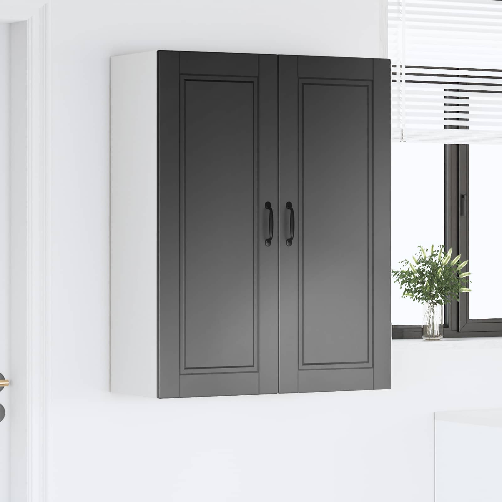 vidaXL Szafka ścienna PORTO Czarny 80 x 31 x 100 cm