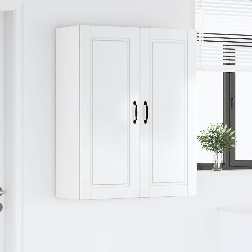 vidaXL Szafka ścienna PORTO Wysoki połysk biały 80 x 31 x 100 cm
