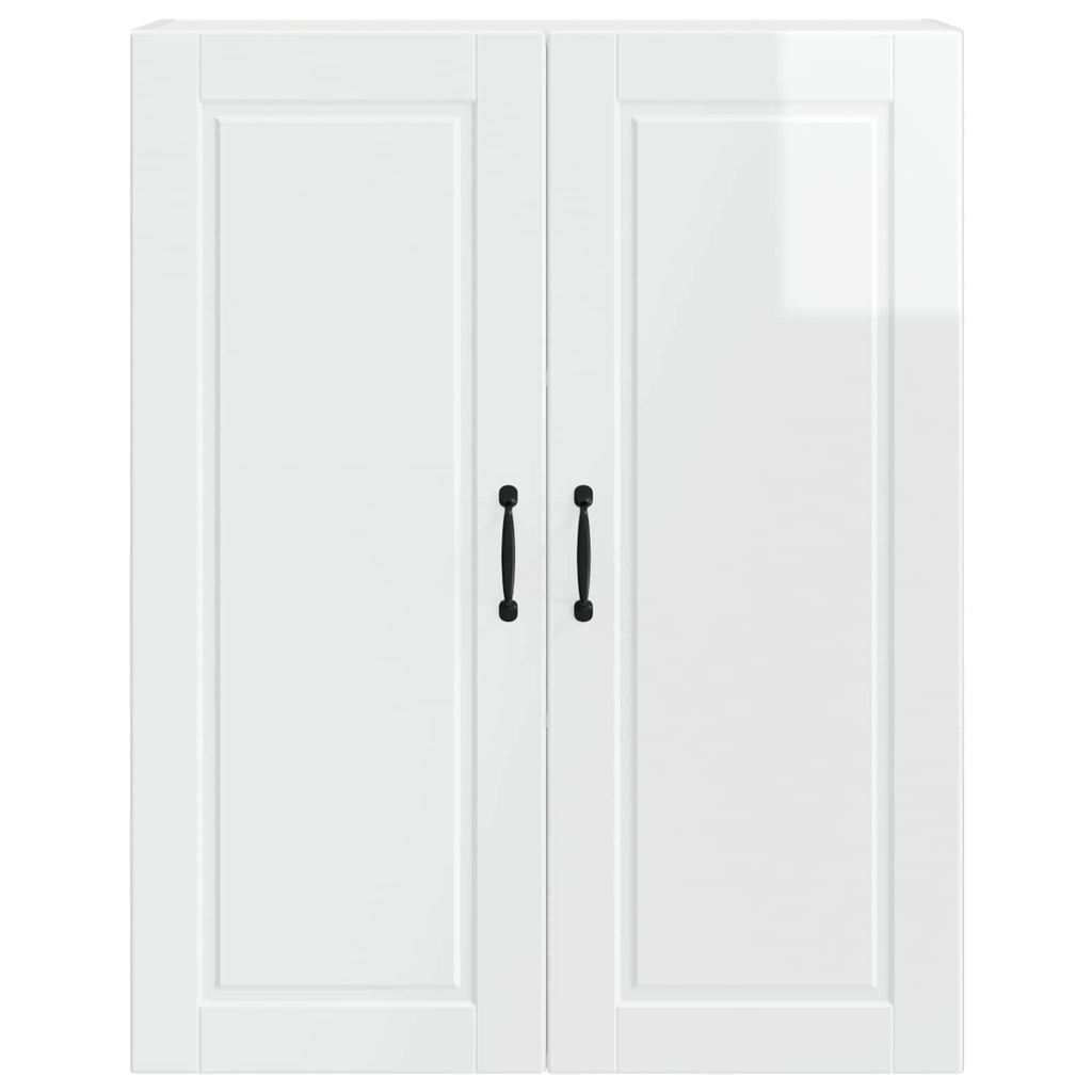 vidaXL Szafka ścienna PORTO Wysoki połysk biały 80 x 31 x 100 cm