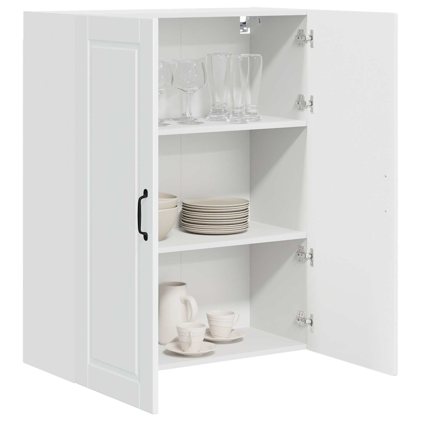 vidaXL Szafka ścienna PORTO Wysoki połysk biały 80 x 31 x 100 cm