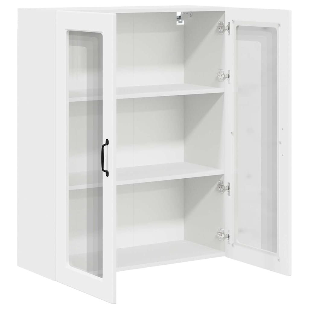 vidaXL Szafka szklana na ścianę PORTO Biały 80 x 31 x 100 cm