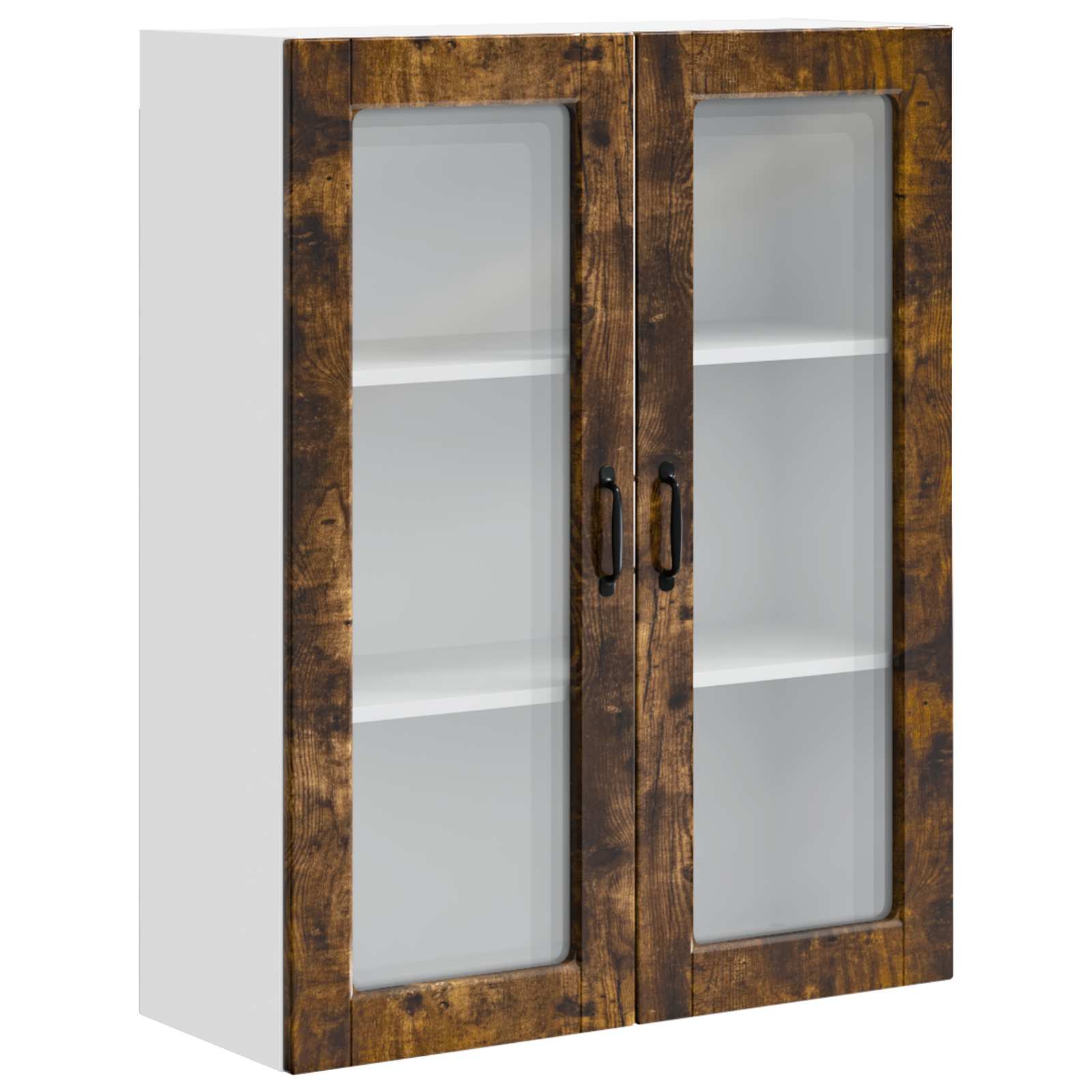 vidaXL Szafka szklana na ścianę PORTO Dąb wędzony 80 x 31 x 100 cm