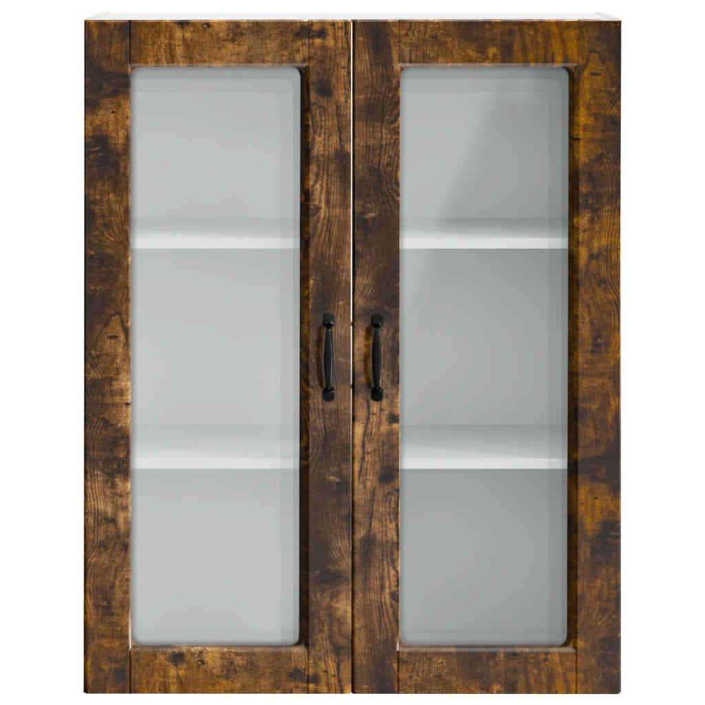vidaXL Szafka szklana na ścianę PORTO Dąb wędzony 80 x 31 x 100 cm