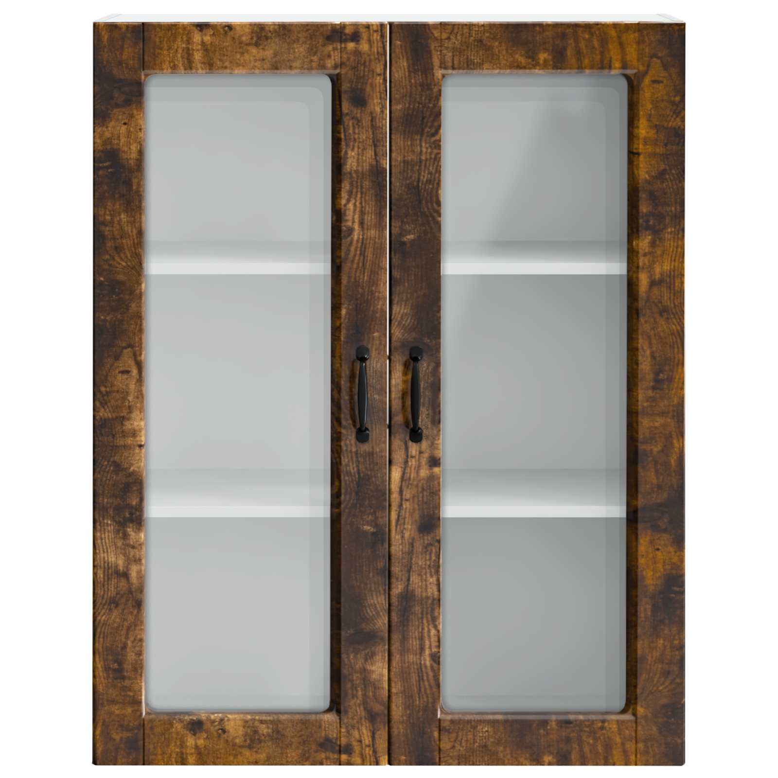 vidaXL Szafka szklana na ścianę PORTO Dąb wędzony 80 x 31 x 100 cm