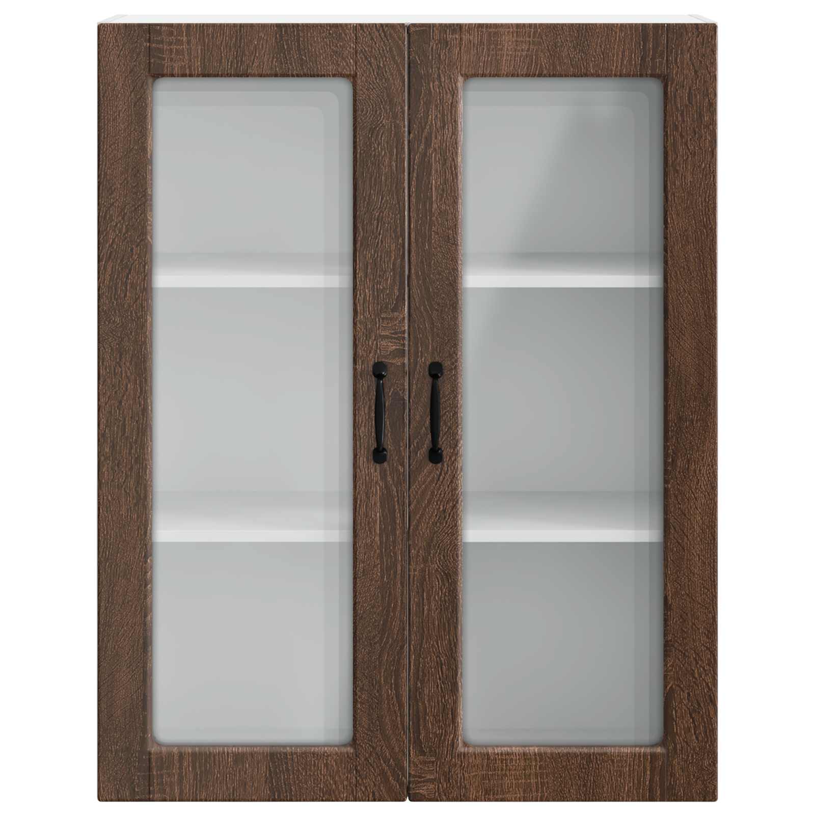 vidaXL Szafka szklana na ścianę PORTO Brązowy dąb 80 x 31 x 100 cm