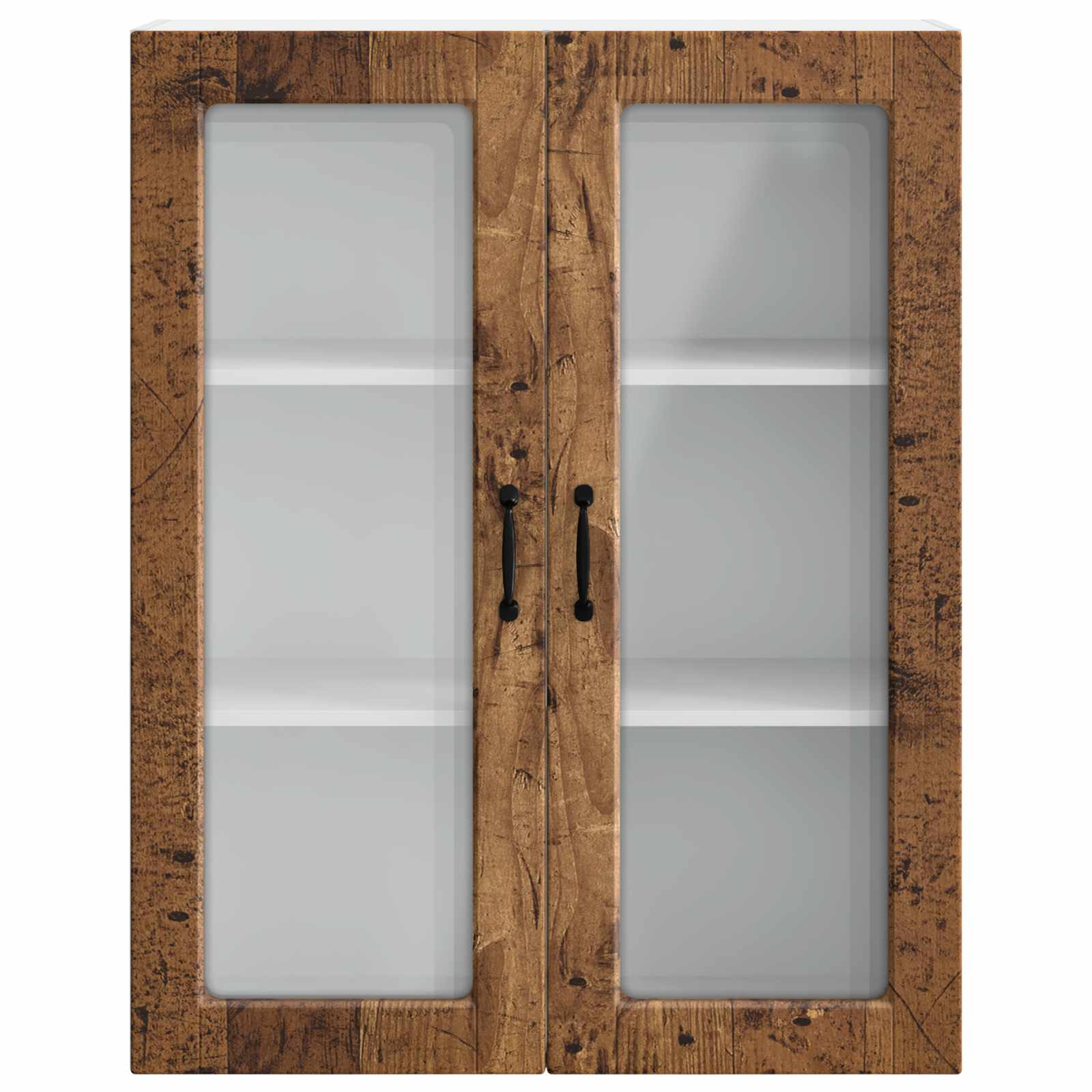 vidaXL Szafka szklana na ścianę PORTO Stare drewno 80 x 31 x 100 cm