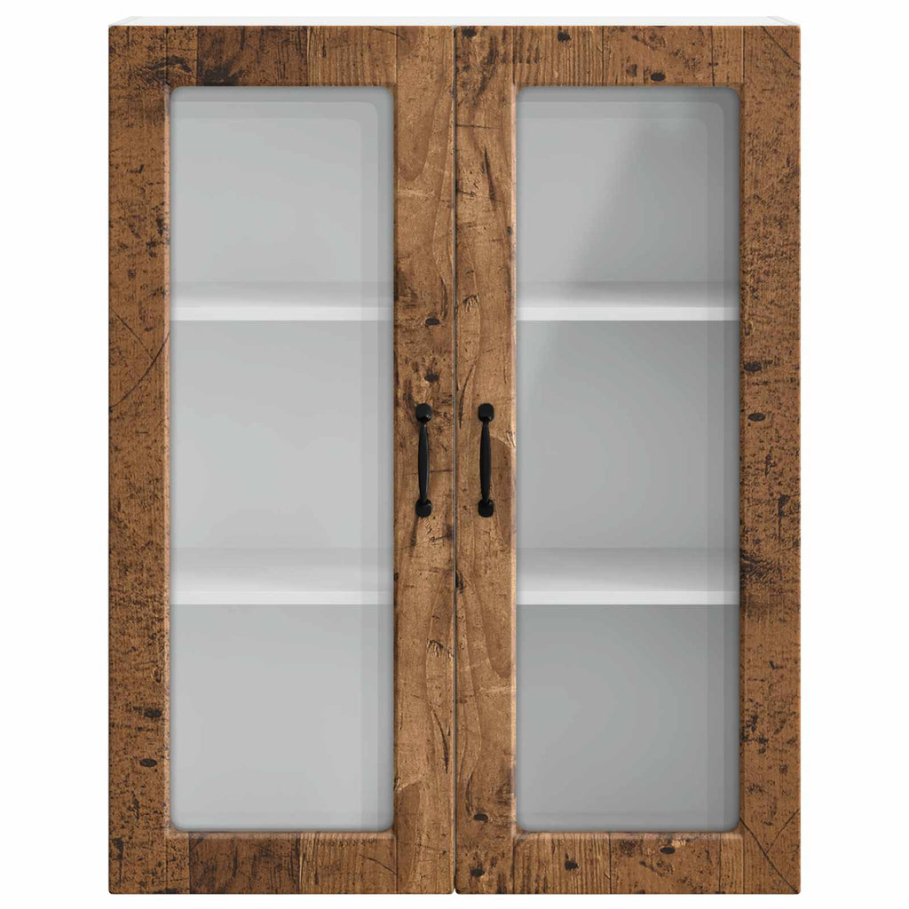 vidaXL Szafka szklana na ścianę PORTO Stare drewno 80 x 31 x 100 cm