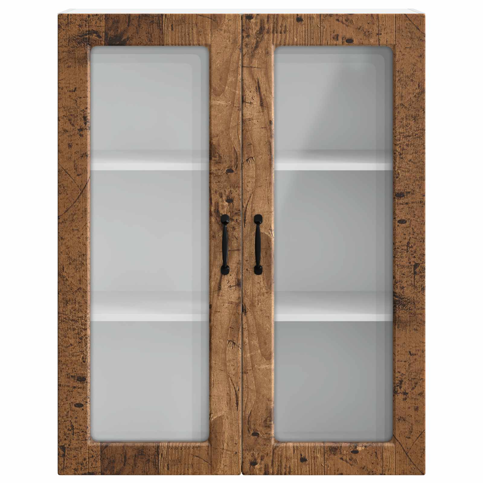 vidaXL Szafka szklana na ścianę PORTO Stare drewno 80 x 31 x 100 cm