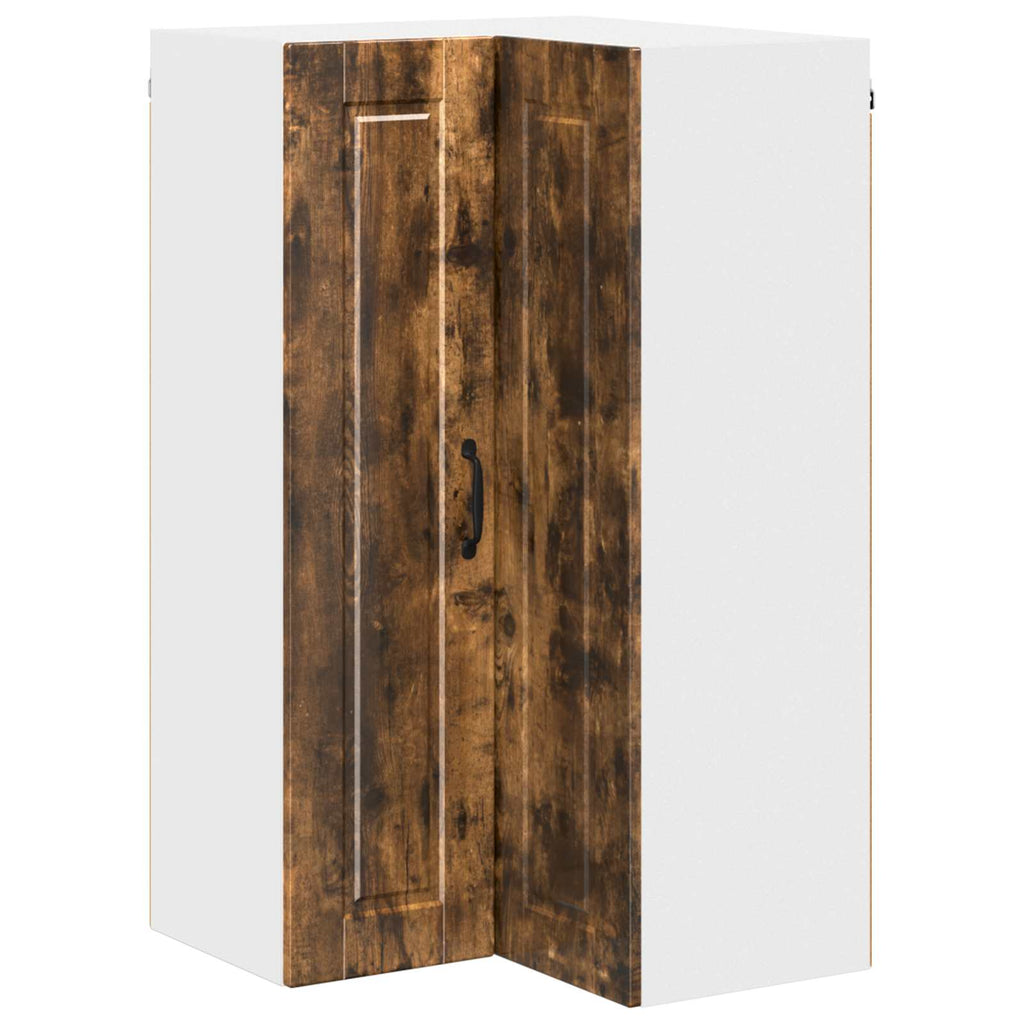 vidaXL Szafka narożna na ścianę PORTO Dąb wędzony 57 x 57 x 100 cm
