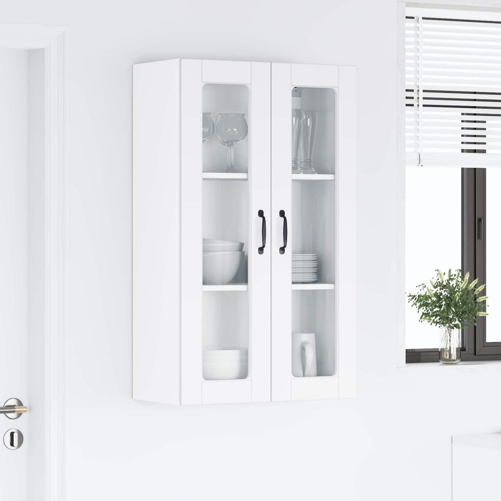 vidaXL Szafka szklana na ścianę PORTO Biały 60 x 31 x 100 cm