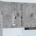 vidaXL Szafka szklana na ścianę PORTO Betonowy szary 60 x 31 x 100 cm