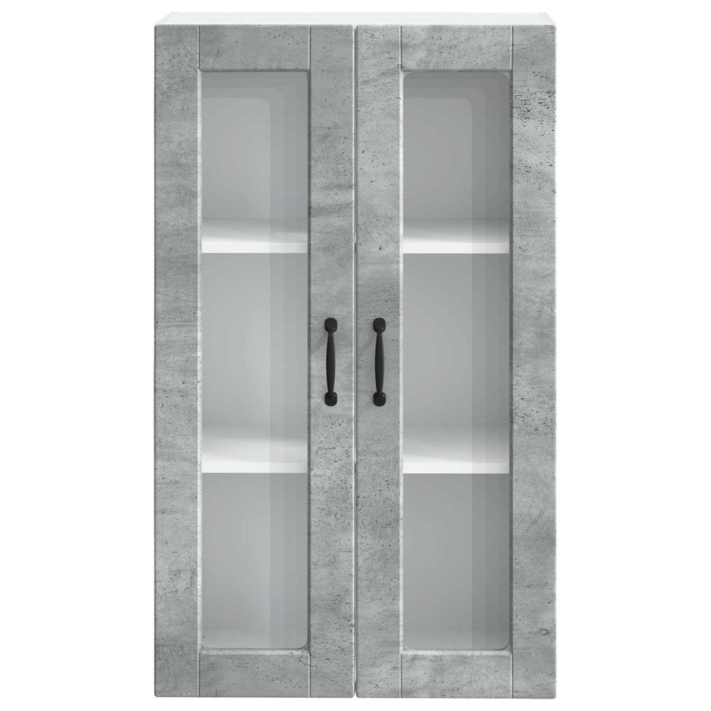 vidaXL Szafka szklana na ścianę PORTO Betonowy szary 60 x 31 x 100 cm