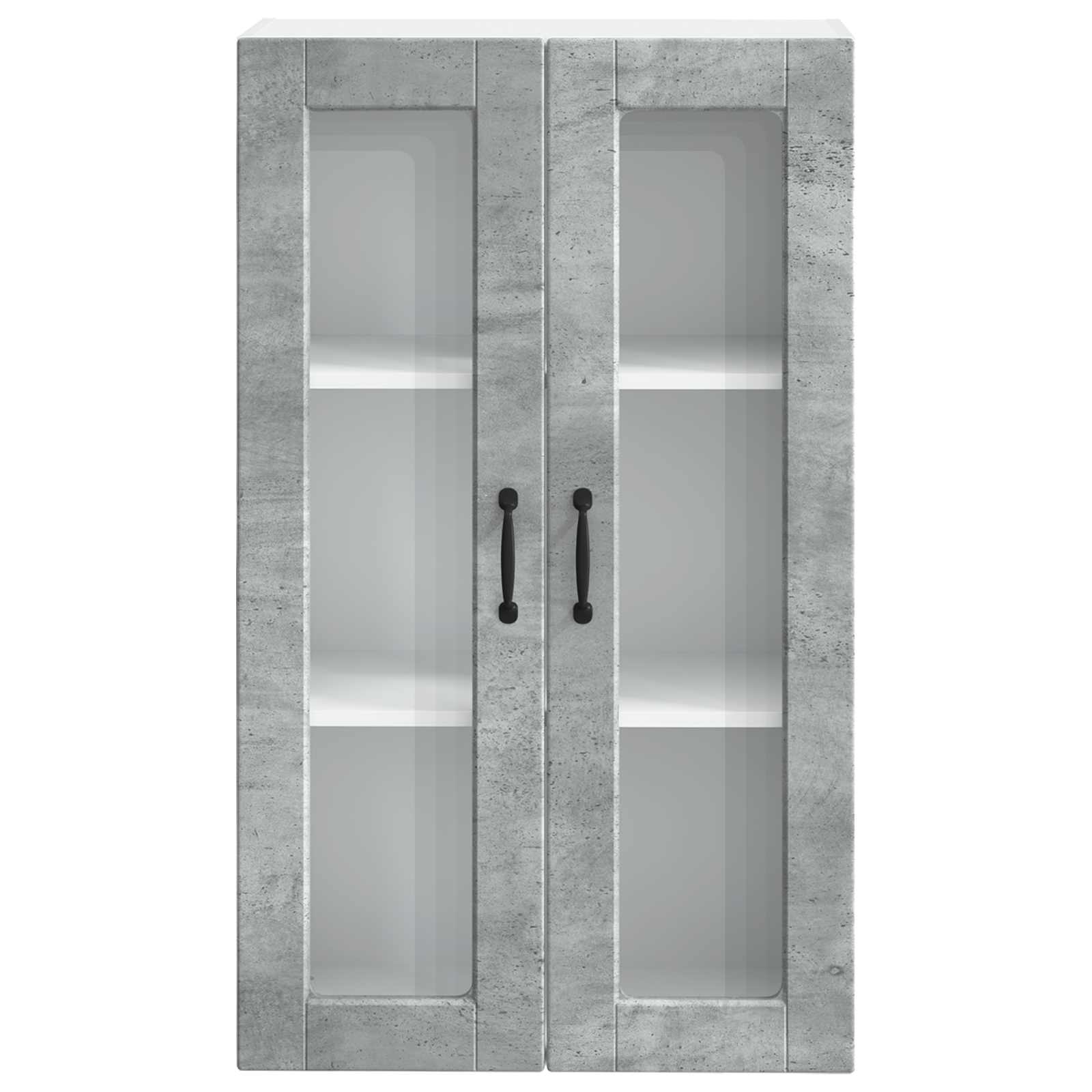 vidaXL Szafka szklana na ścianę PORTO Betonowy szary 60 x 31 x 100 cm