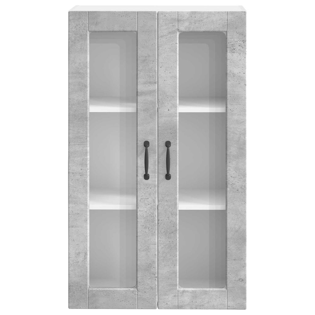 vidaXL Szafka szklana na ścianę PORTO Betonowy szary 60 x 31 x 100 cm