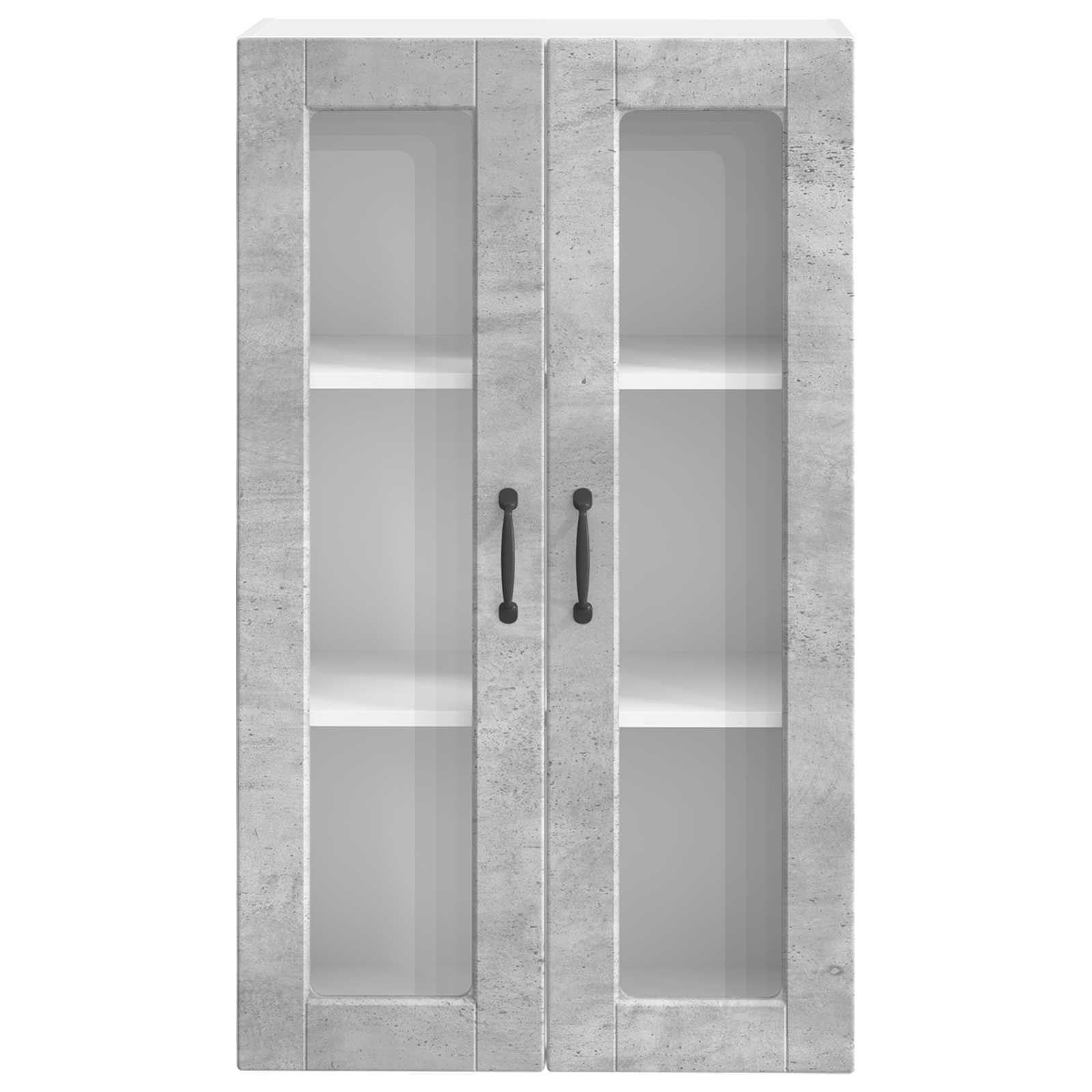 vidaXL Szafka szklana na ścianę PORTO Betonowy szary 60 x 31 x 100 cm