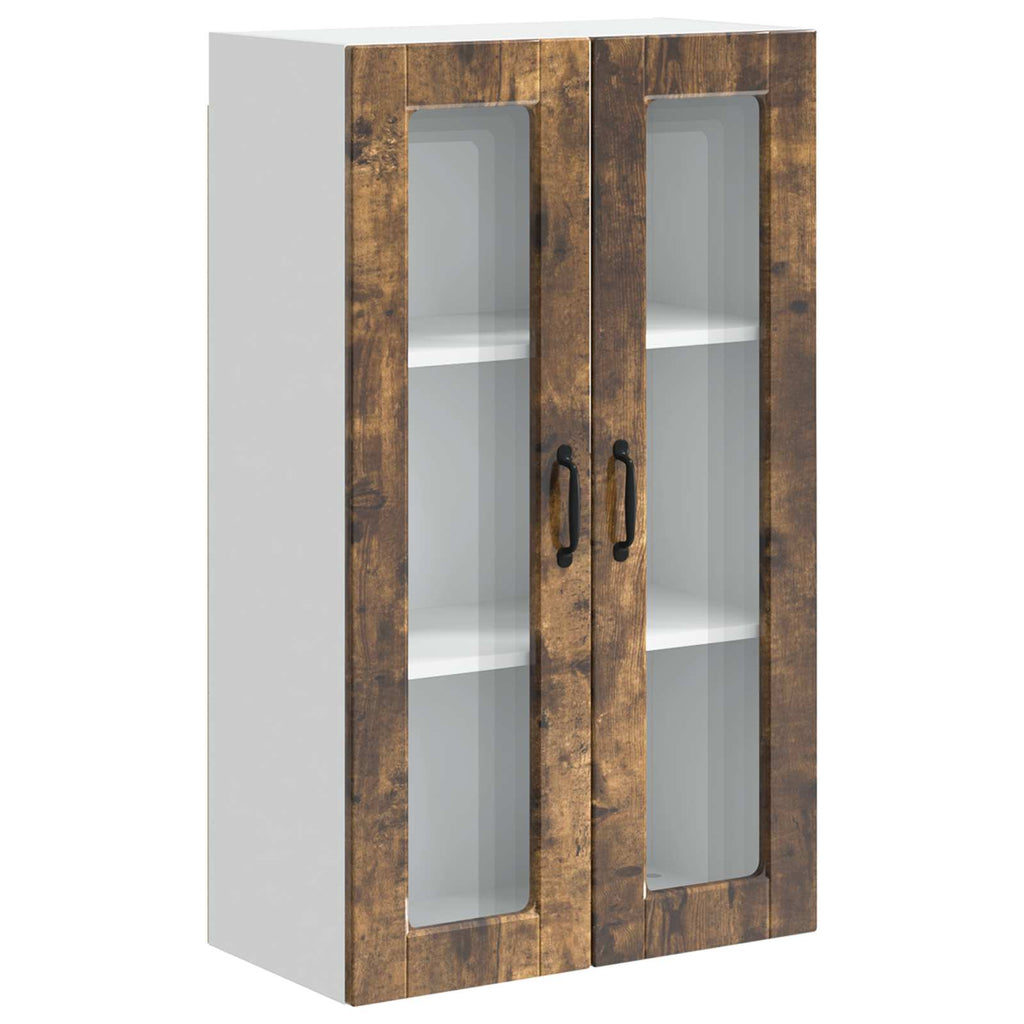 vidaXL Szafka szklana na ścianę PORTO Dąb wędzony 60 x 31 x 100 cm